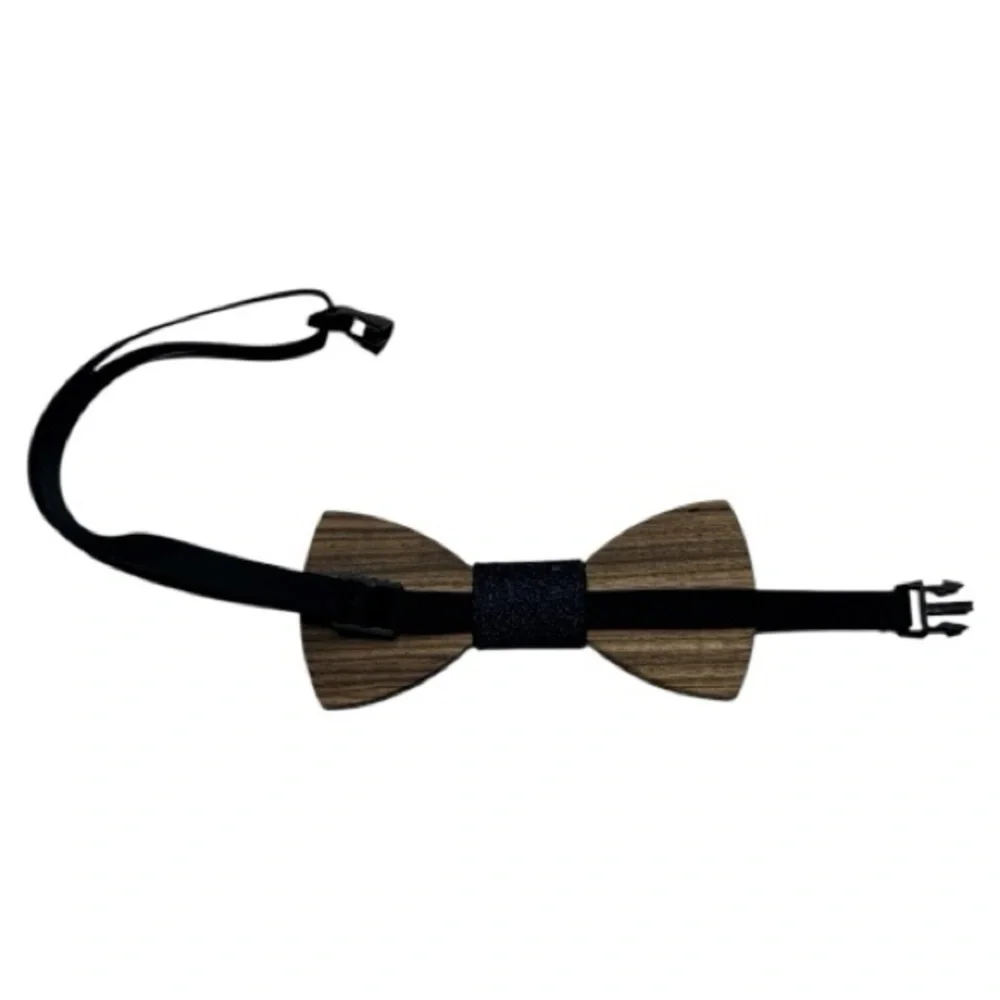 WoWTies Wooden Bow Tie Polka Dot Adjustable Strap